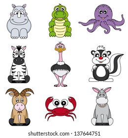 Cartoon animals and pets