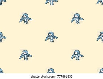 Cartoon animals seamless pattern. Hand drawn illustration.