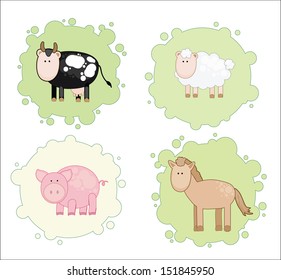 cartoon animals set