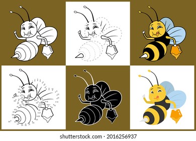 Cartoon Animals set of BEE, Vector illustration