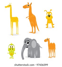 cartoon animals set. vector illustration.