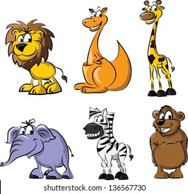 Cartoon Animals Vector Stock Vector (Royalty Free) 136567730 | Shutterstock