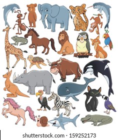 cartoon animals vector set collection