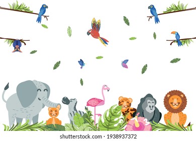 cartoon animals wild birds mammals