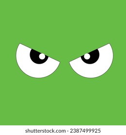 símbolo de ojo animado de dibujos animados.  avatar de ojos para diseño de fondo verde de emoji