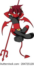 Cartoon Anime Halloween Horror Devil Demon Boy
