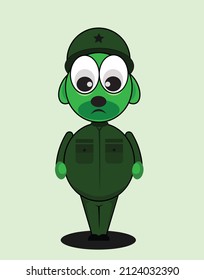 cartoon anime soldier high vector