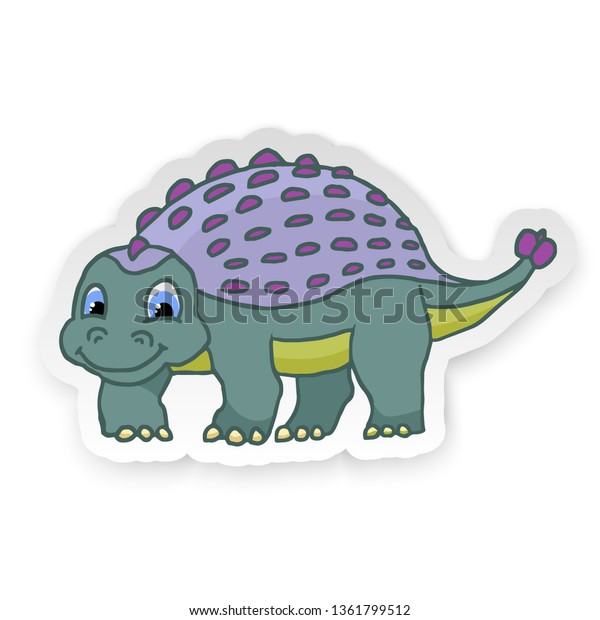 Cartoon Ankylosaurus Cute Little Baby Dinosaur Stock Vector Royalty Free