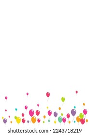 Cartoon Anniversary Balloon Vector  White Background. Fun Baloon Illustration. Bright Surprise Texture. Red and Green and Yellow Glossy Inflatable Ball Design.