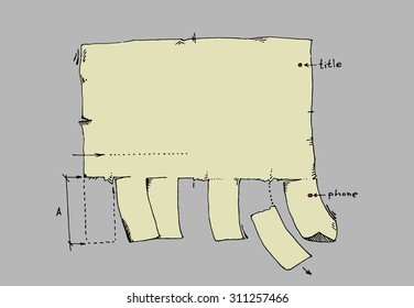 Cartoon Announcement on the wall. Vector illustration