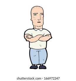 cartoon annoyed bald man