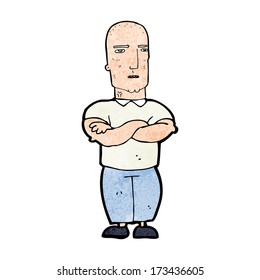 cartoon annoyed bald man