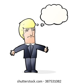 cartoon annoyed boss with thought bubble
