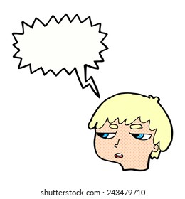 cartoon annoyed boy with speech bubble