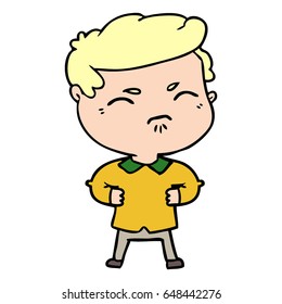 caricatura de un hombre molesto