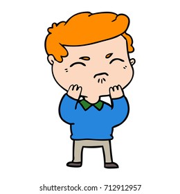 caricatura de un hombre molesto