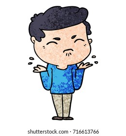 caricatura de un hombre molesto