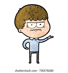 caricatura de un hombre molesto