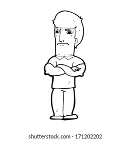 cartoon annoyed man with folded arms