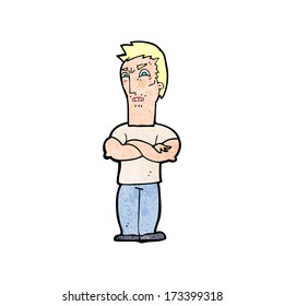 cartoon annoyed man with folded arms