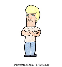 cartoon annoyed man with folded arms