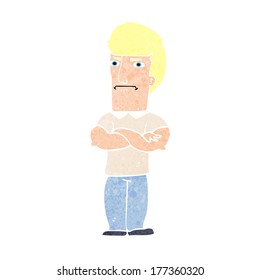 cartoon annoyed man with folded arms