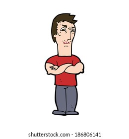 cartoon annoyed man with folded arms