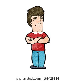 cartoon annoyed man with folded arms