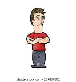 cartoon annoyed man with folded arms