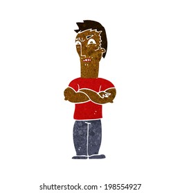 cartoon annoyed man with folded arms