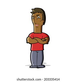 cartoon annoyed man with folded arms