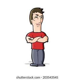 cartoon annoyed man with folded arms