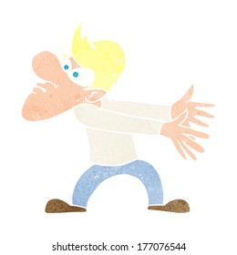 caricatura de un hombre fastidiado haciendo gestos