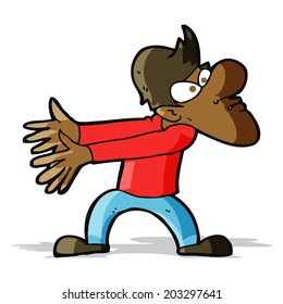 caricatura de un hombre fastidiado haciendo gestos