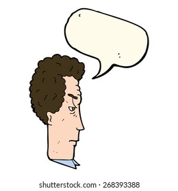 cartoon annoyed man with speech bubble