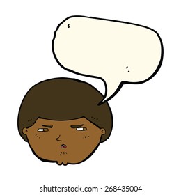 cartoon annoyed man with speech bubble