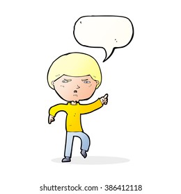 caricatura de un hombre fastidiado con burbuja de habla