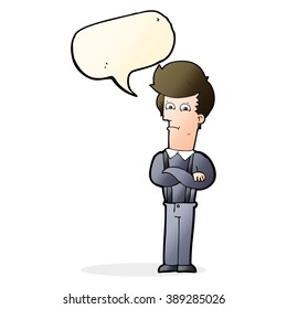 cartoon annoyed man with speech bubble