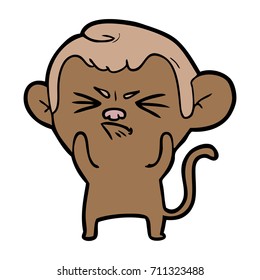 cartoon annoyed monkey