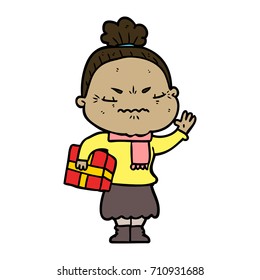 Cartoon nervige alte Dame
