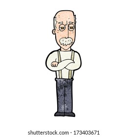 cartoon annoyed old man