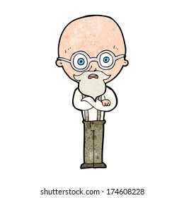 caricatura de un viejo fastidiado
