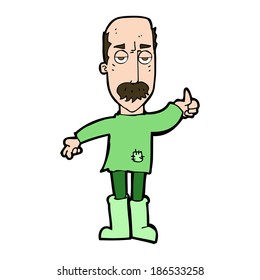 cartoon annoyed old man