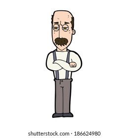 caricatura de un viejo fastidiado