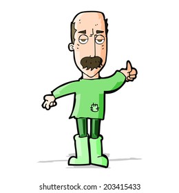 cartoon annoyed old man