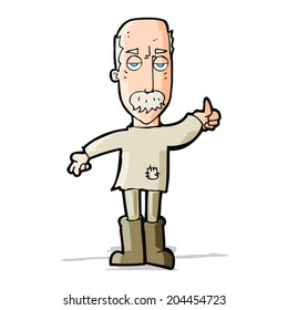 caricatura de un viejo fastidiado