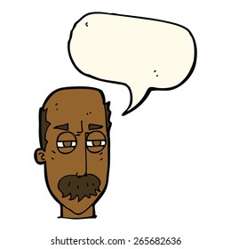 cartoon annoyed old man with speech bubble