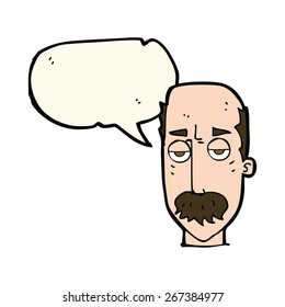 cartoon annoyed old man with speech bubble