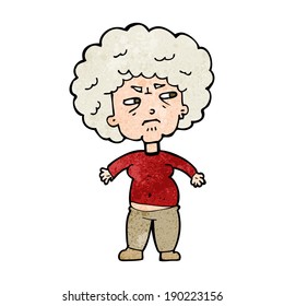 cartoon annoyed old woman