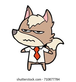 cartoon annoyed wolf